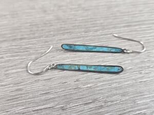 Silpada Turquoise Drop Earrings Sterling Silver Simple Minimalist W3493